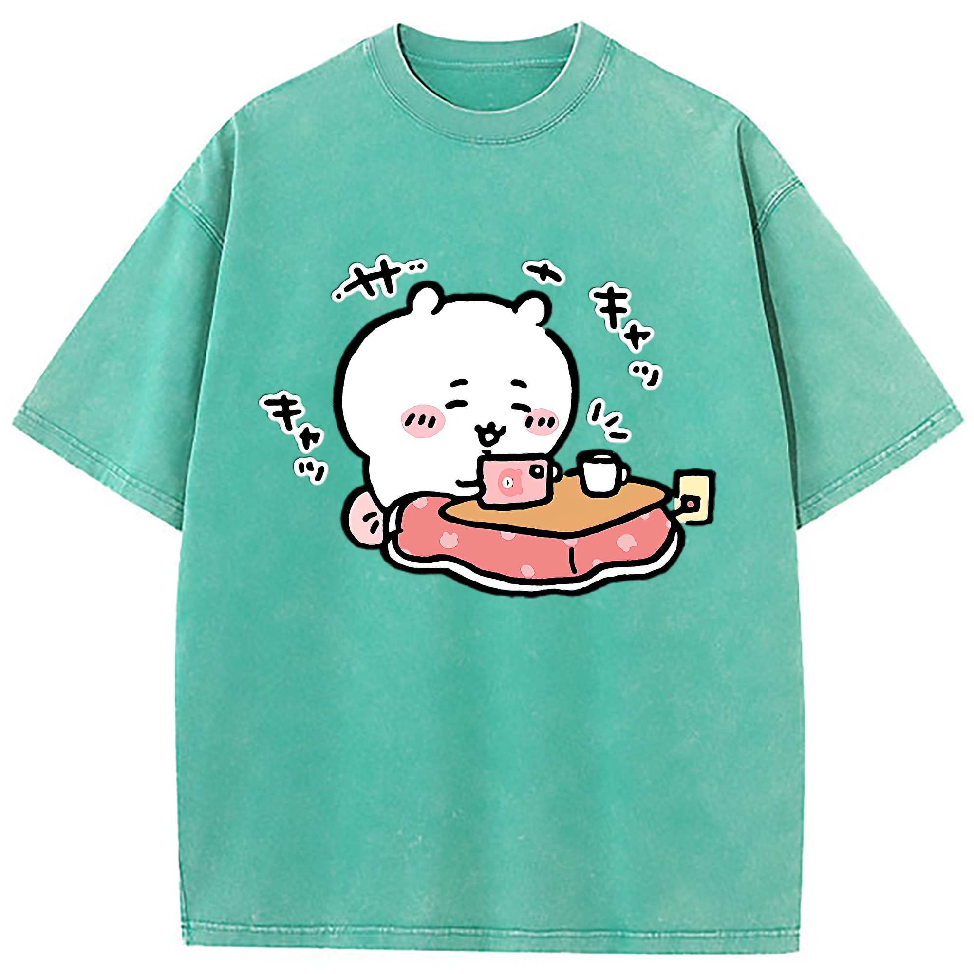 （画像用） ちいかわ ちいかわ Chii-kawa chiikawa 綿100% ヴィンテージ風 半袖Tシャツ（フロントプリント）